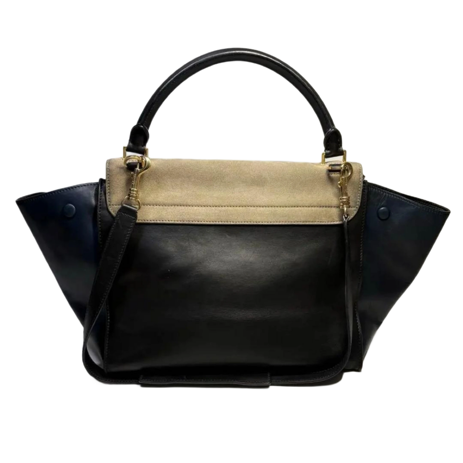 CELINE Sac Trapeze noir & avant beige wbandoulliere