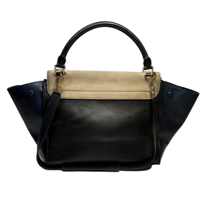 CELINE Sac Trapeze noir & avant beige wbandoulliere