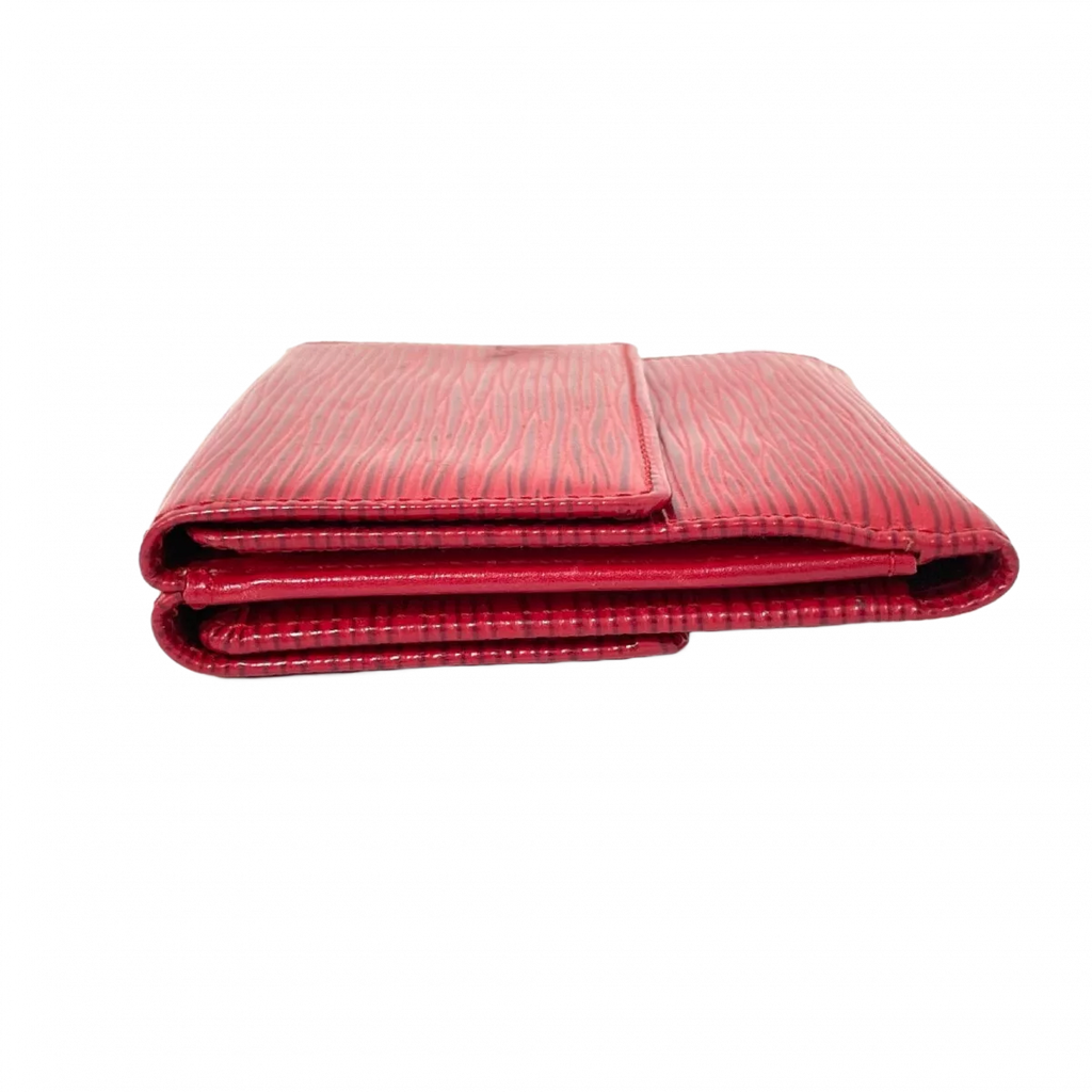 LOUIS VUITTON Portefeuille LV cuir épi rouge
