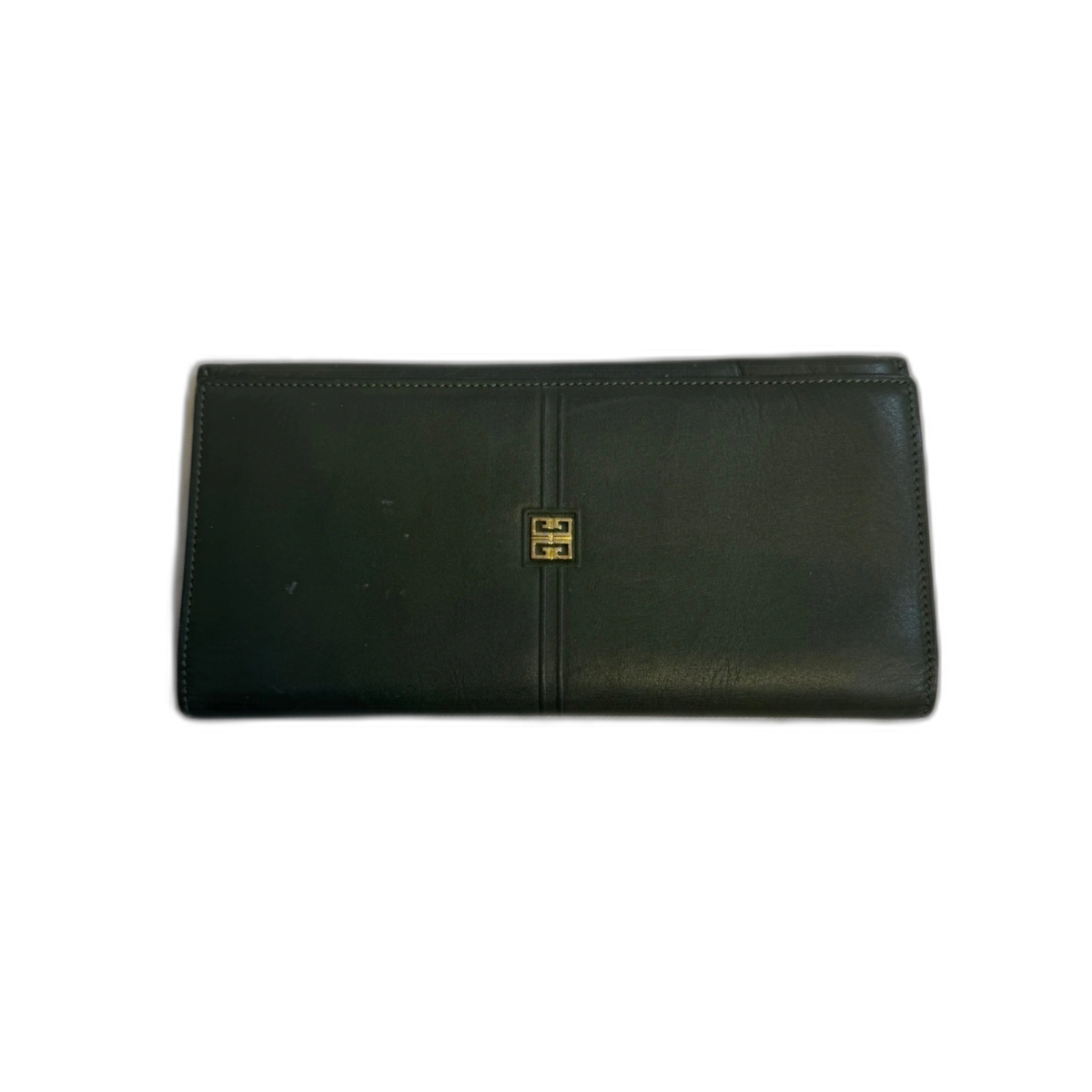 GIVENCHY Portefeuille long givenchy kaki avec logo doré au centre