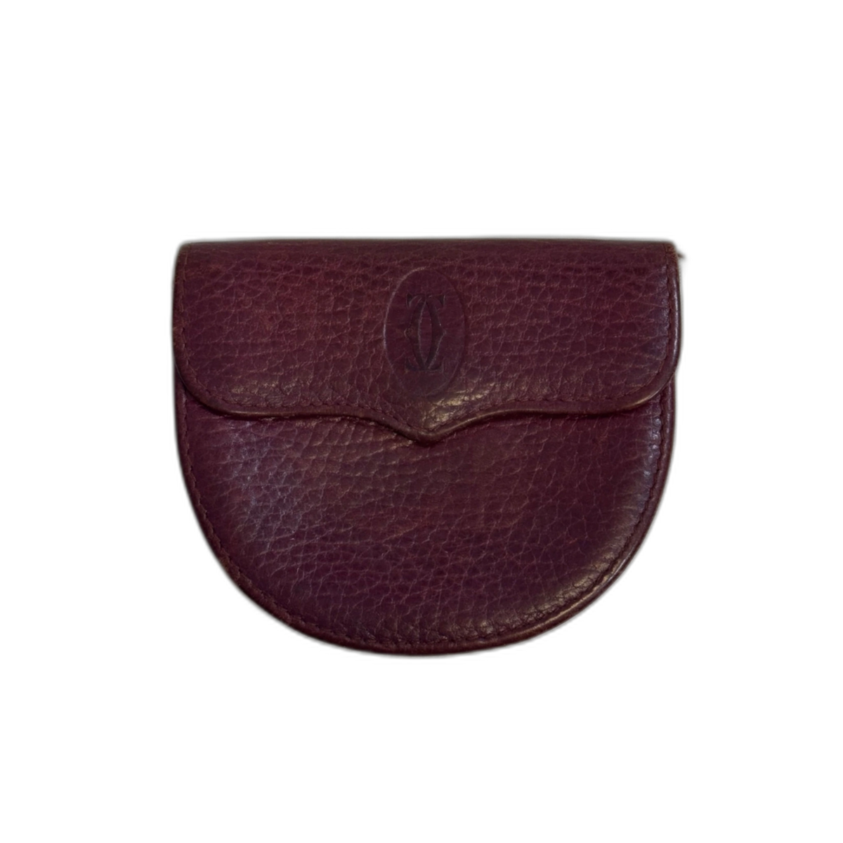 CARTIER Porte-monnaie demi-lune Cartier de la ligne must bordeaux