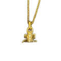 COURRÈGES Collier en or logo ac et milieux avec pendentif façon diamant