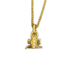 COURRÈGES Collier en or logo ac et milieux avec pendentif façon diamant