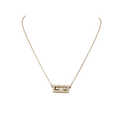 Givenchy Necklace Gold Greek Key Rhinestone Geometric Vintage Pendant