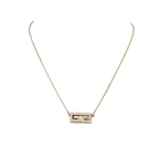 Givenchy Necklace Gold Greek Key Rhinestone Geometric Vintage Pendant