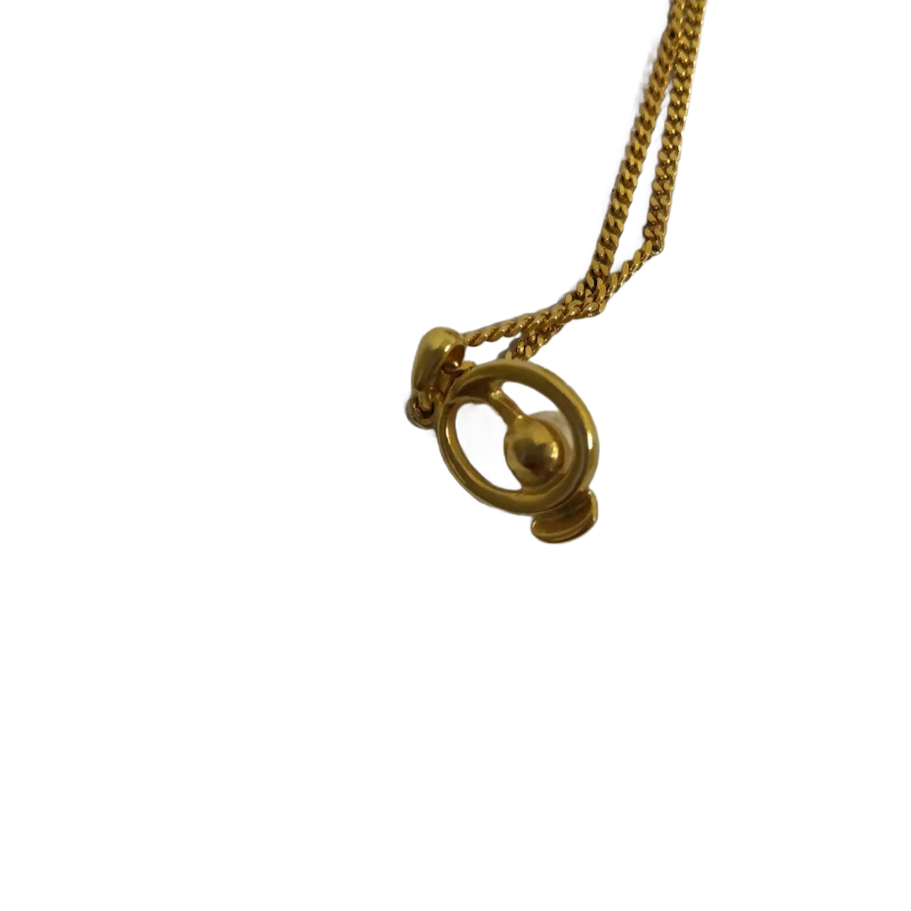 COURRÈGES Collier perle blanche et or