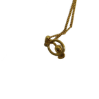 COURRÈGES Collier perle blanche et or