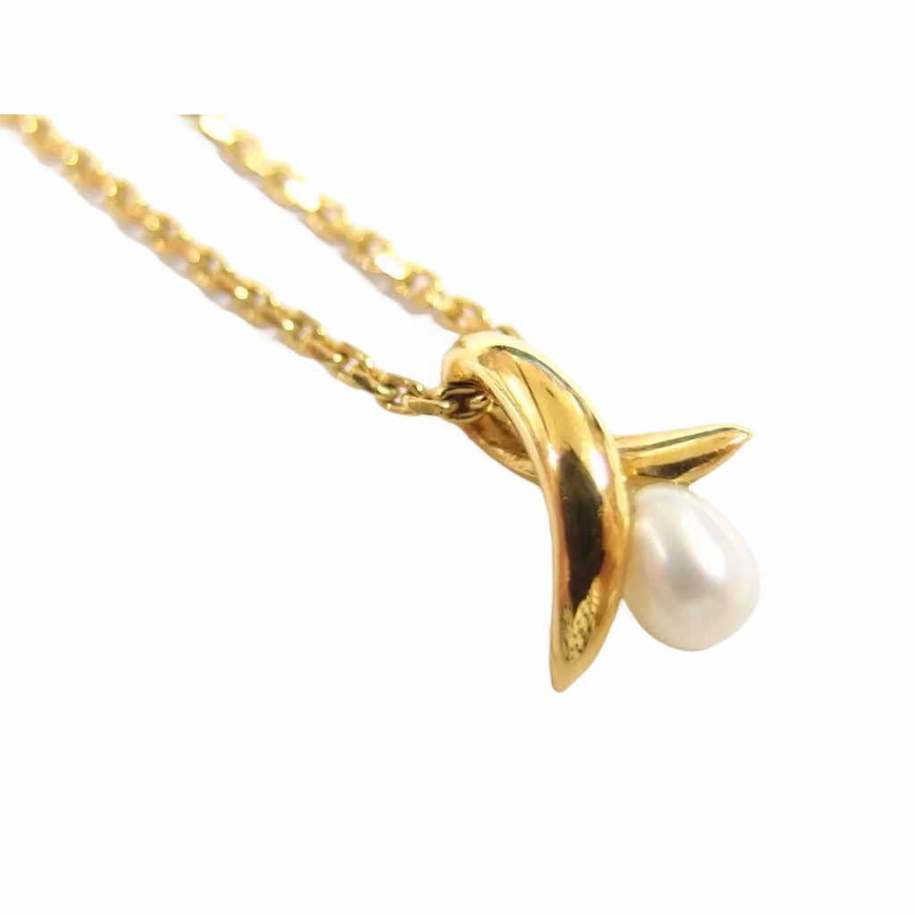 COURRÈGES LOTX2 Collier Courreges or et argent perles vendu à l'unité