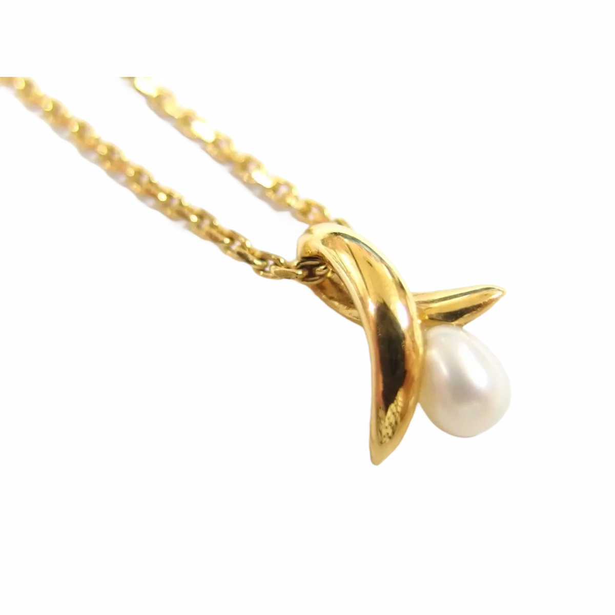 COURRÈGES LOTX2 Collier Courreges or et argent perles vendu à l'unité