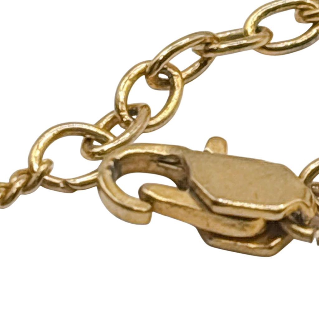 Courreges Gold Tone AC Logo Pendant Necklace