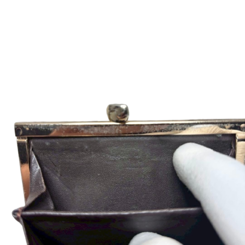 NINA RICCI Porte-monnaie fermeture à fermoir marron gris