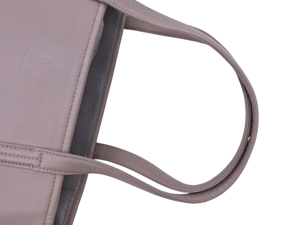 Ungaro Grey Leather Tote Bag