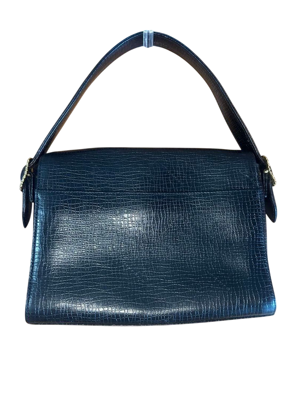 Ungaro Black Embossed Leather Top Handle Handbag