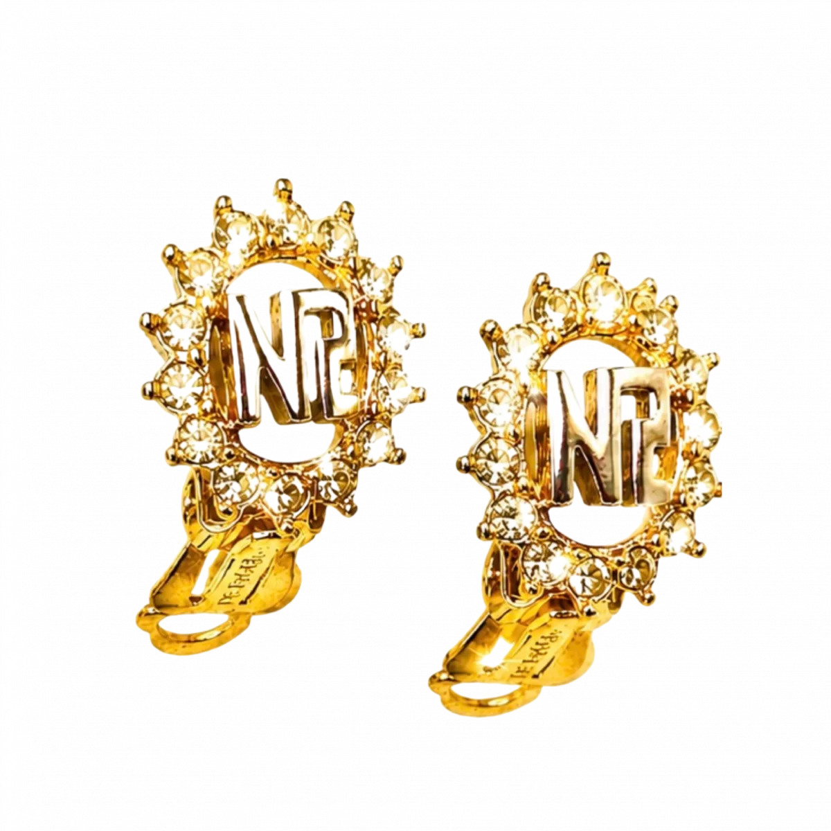 NINA RICCI Boucles d'oreilles Nina Ricci logo NR et strass
