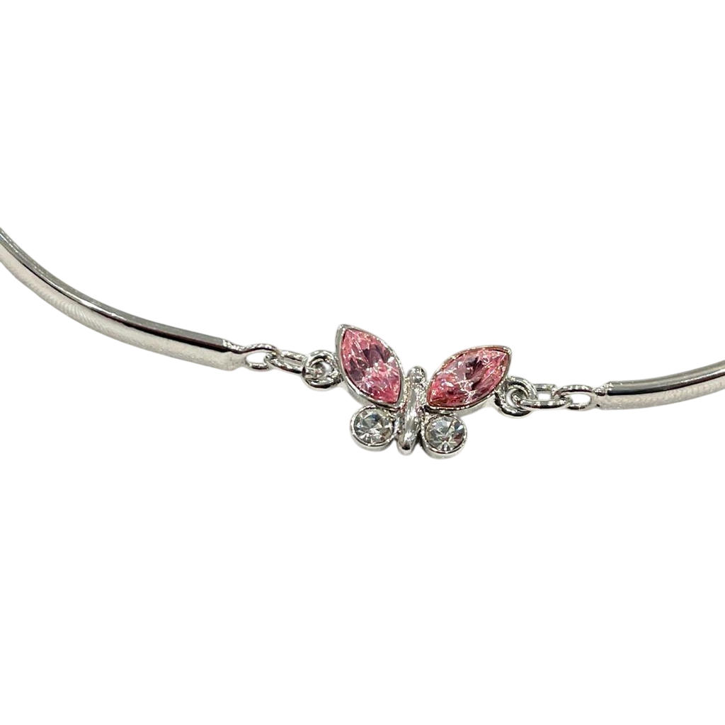 Courrèges Silver Tone Butterfly Charm Bracelet