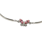 Courrèges Silver Tone Butterfly Charm Bracelet