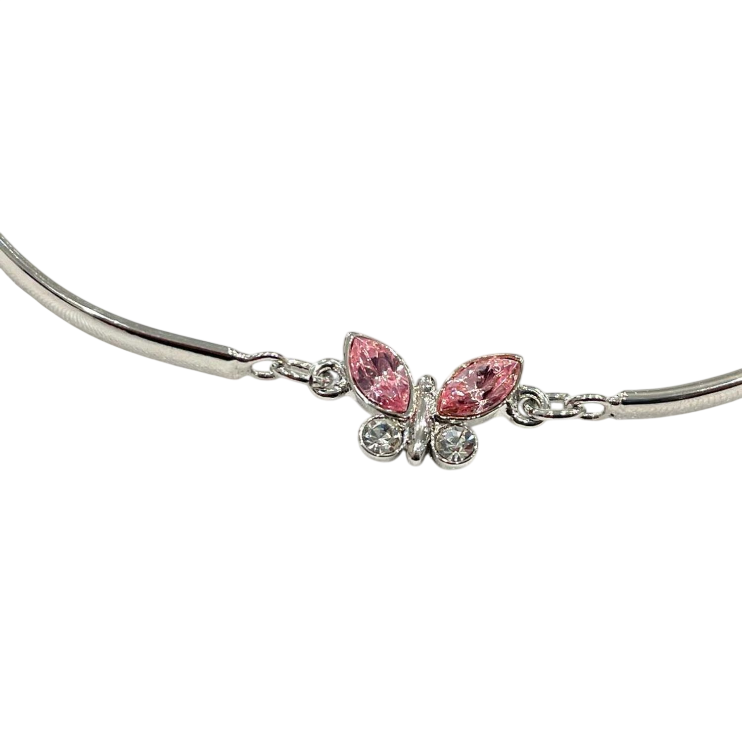 Courrèges Silver Tone Butterfly Charm Bracelet