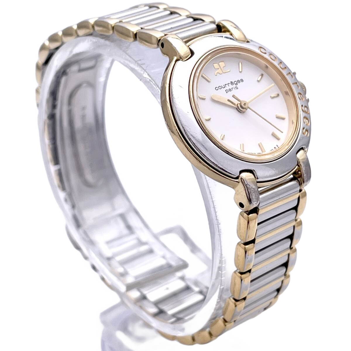 COURRÈGES Montre Courrèges V401-0720 pour femme, à quartz, combinaison or et argent