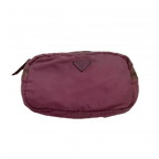 PRADA Pochette / Trousse Prada rose avec logo plaque et zip