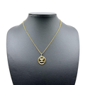 Courreges Gold Tone AC Logo Pendant Necklace