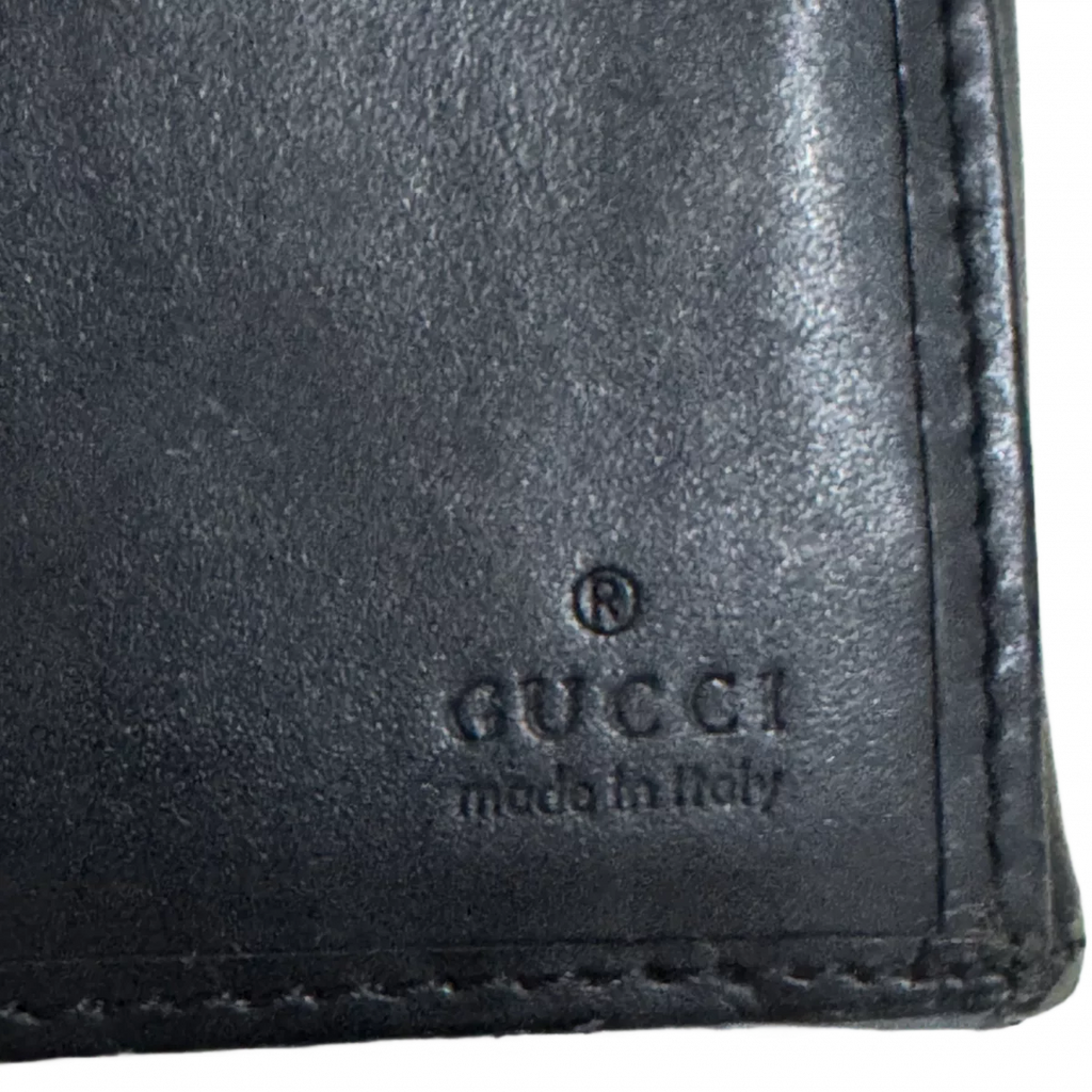 GUCCI Portefeuille long toile GG Noir & bande tricolore Gucci