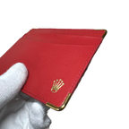 ROLEX Porte-carte cuir rouge logo or