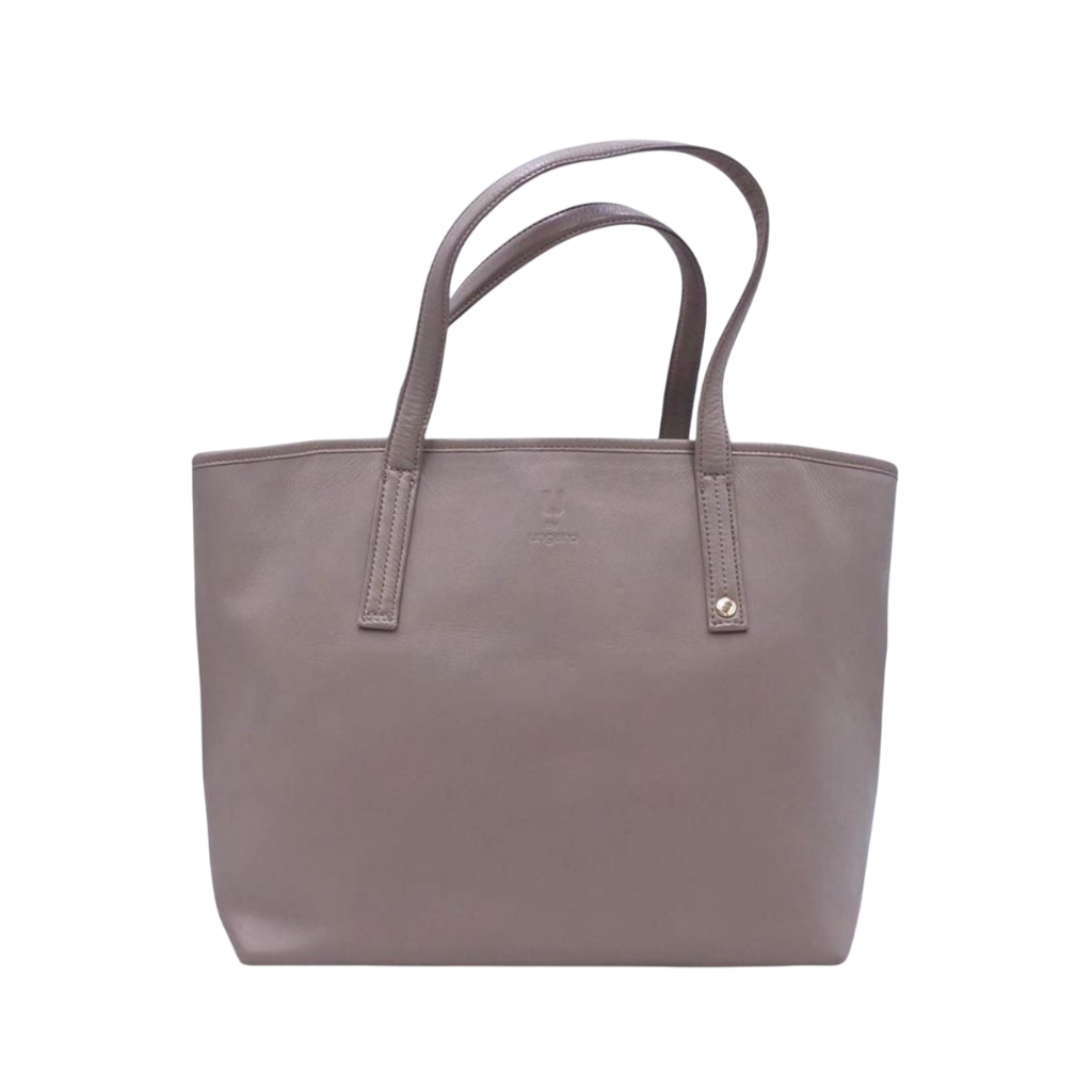 Ungaro Grey Leather Tote Bag