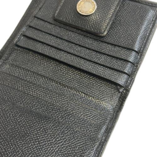 Autre Portefeuille Bulgari noir avec logo bouton argenté