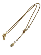 Courrèges Gold-Tone Logo Charm Necklace with Crystal