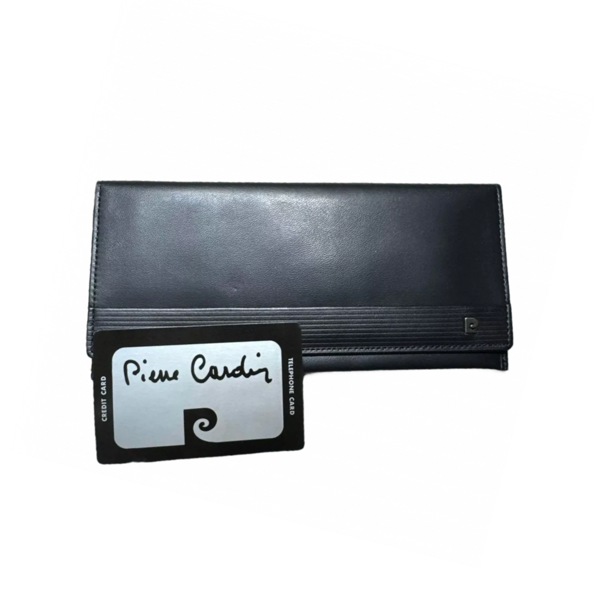 PIERRE CARDIN Portefeuille long Pierre Cardin cuir véritable noir wcarte