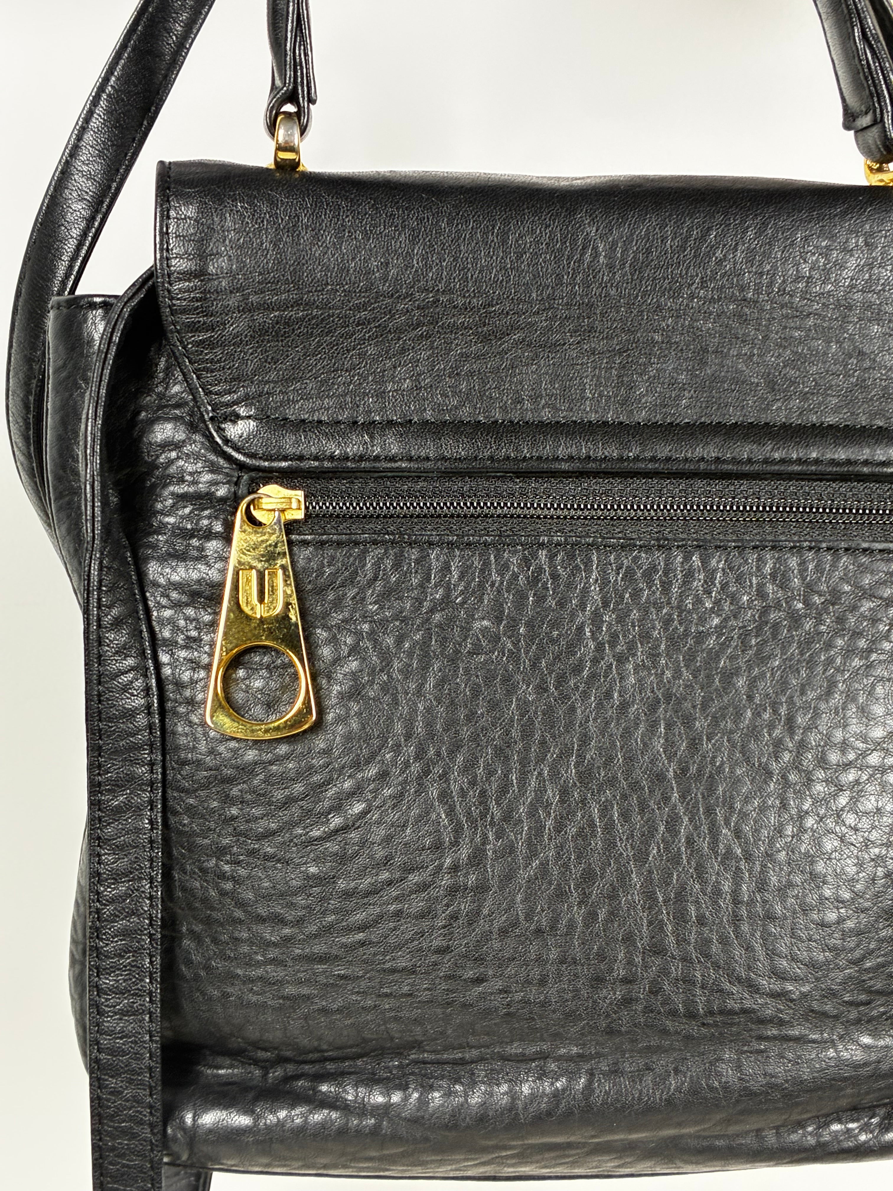 Ungaro Sac à Main en cuir grainé noir