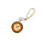 Courreges Keyring Gold Multi Vintage Enamel Logo Made in Italy Keychain