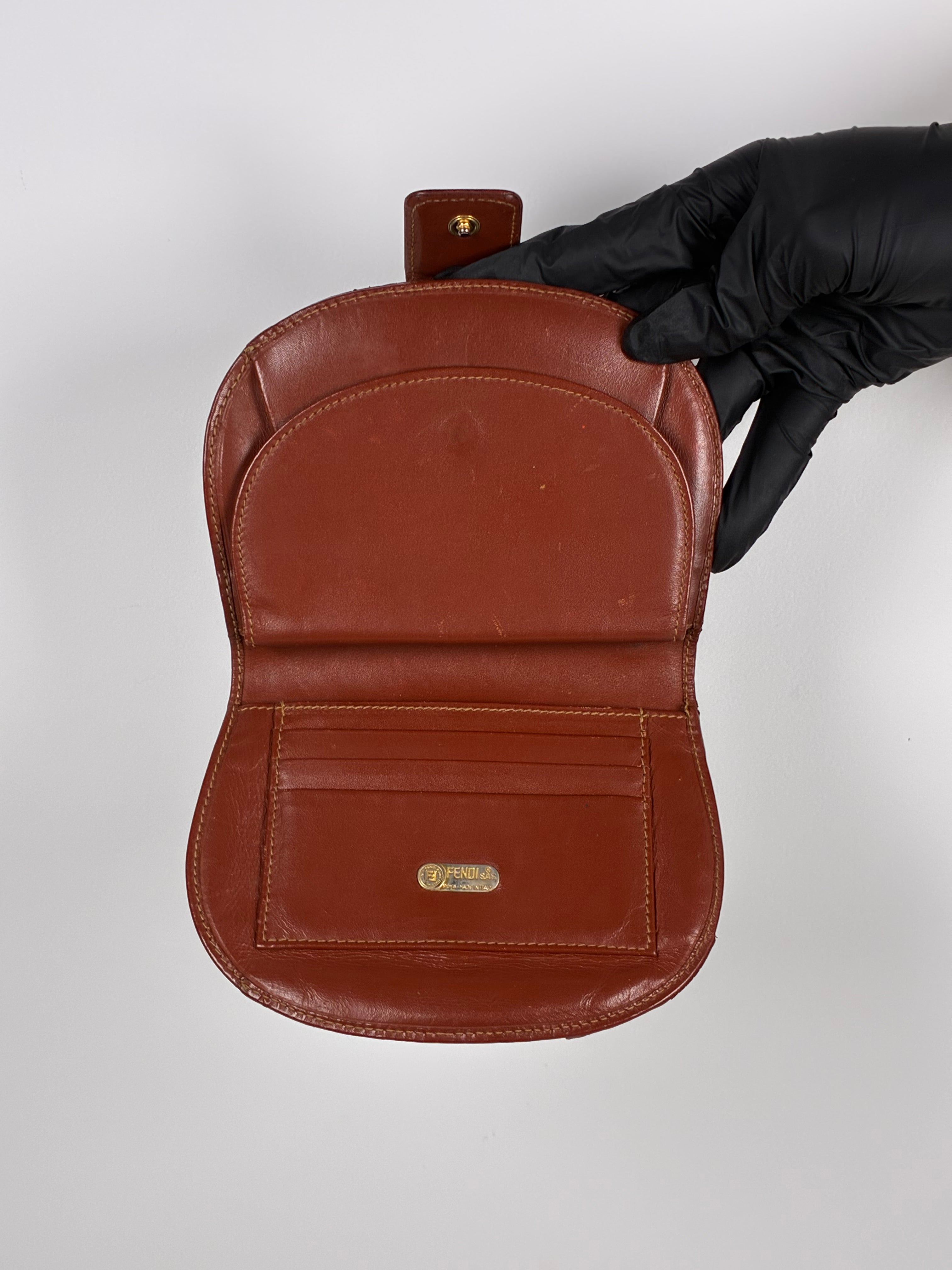 Fendi Porte-Monnaie Demi-Lune en toile Pequin