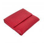 LOUIS VUITTON Portefeuille LV cuir épi rouge
