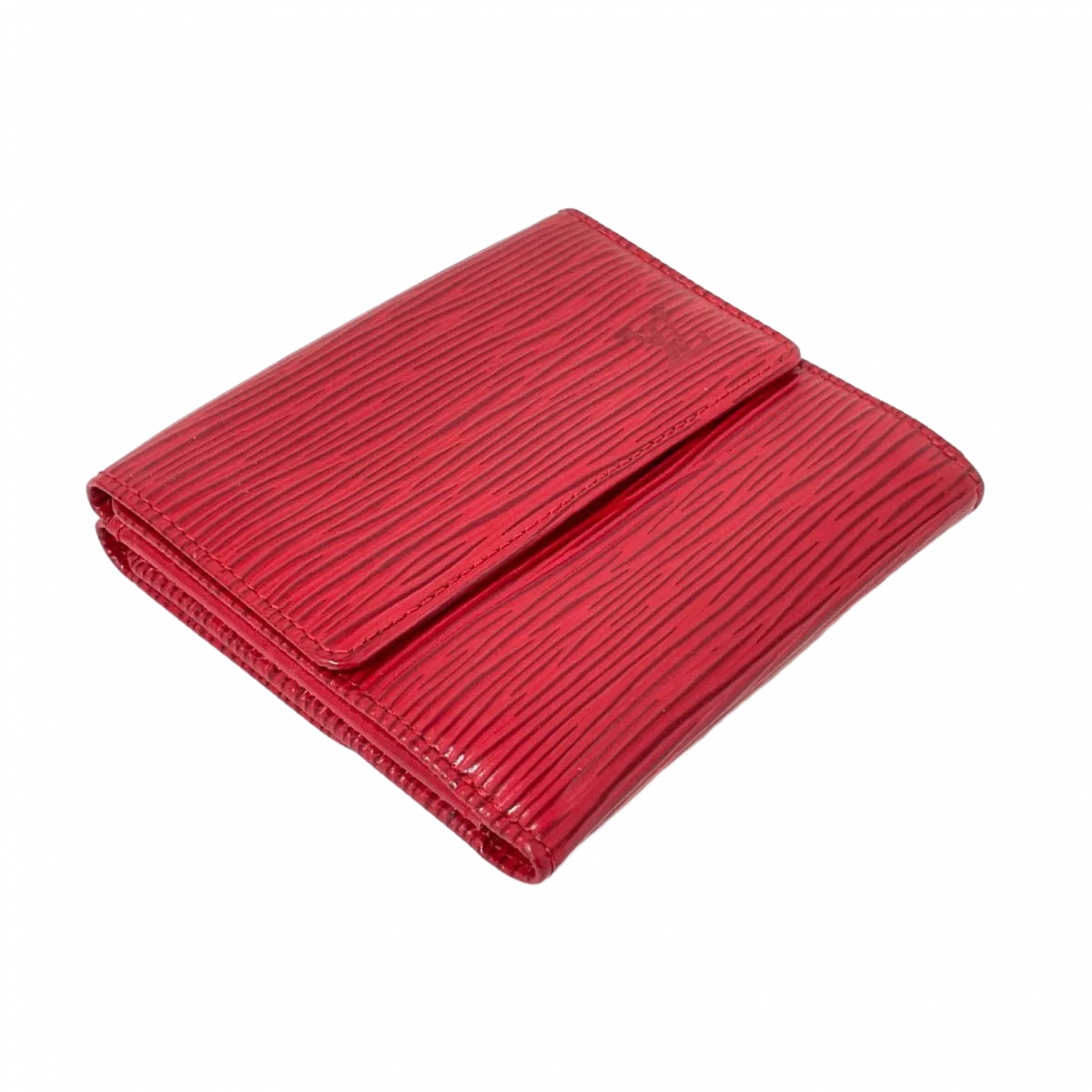 LOUIS VUITTON Portefeuille LV cuir épi rouge