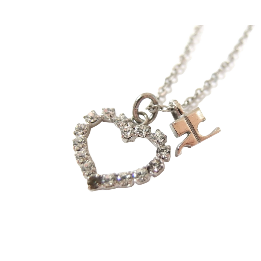 COURRÈGES Collier en forme de cœur avec strass