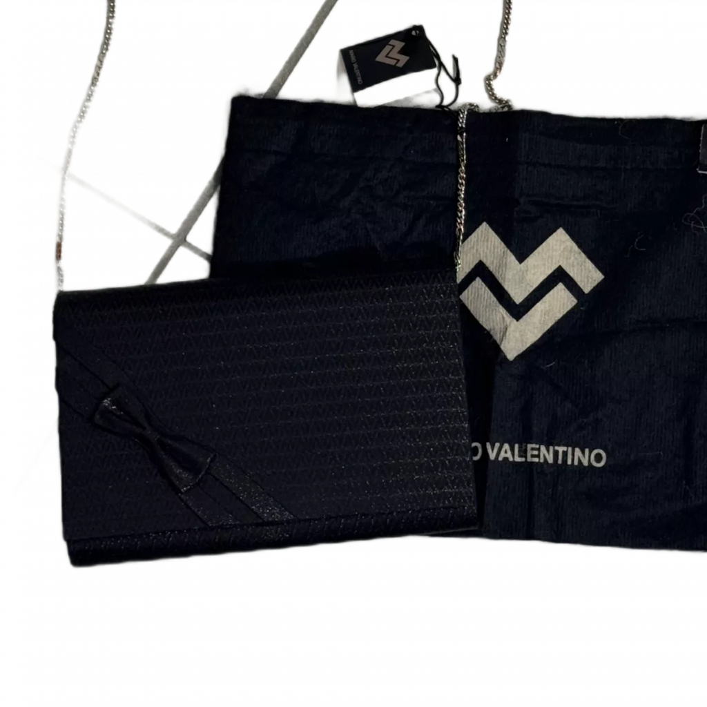 VALENTINO Sac de soirée mario valentino noir avec chaine argenté et dustbag
