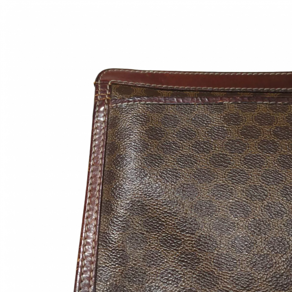 CELINE Pochette Celine en cuir PVC Macadam PM