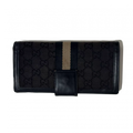 GUCCI Portefeuille long toile GG Noir & bande tricolore Gucci