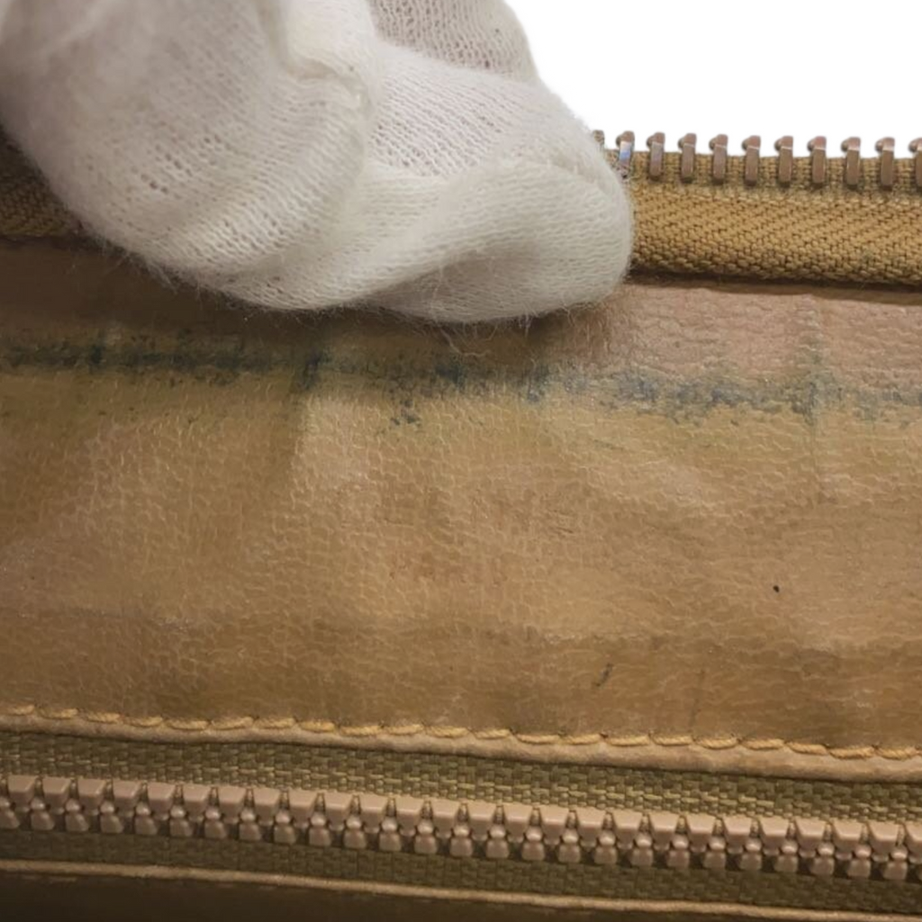 CELINE Pochette Céline macadam et cuir cognac