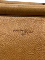 COURRÈGES Sac malette cuir naturel effet bambou