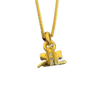 COURRÈGES Collier en or logo ac et milieux avec pendentif façon diamant