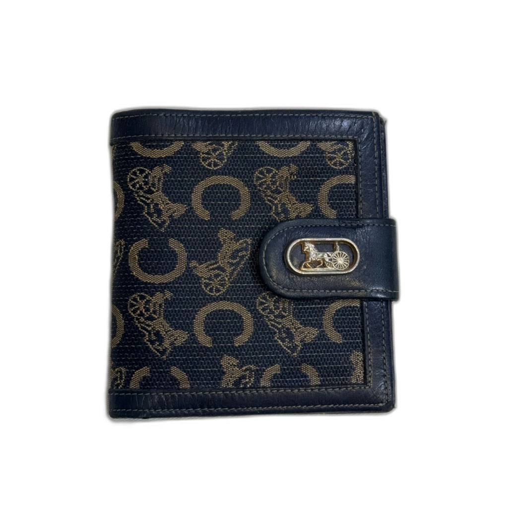CELINE Portefeuille Céline monogrammé C et calèche bleu marine