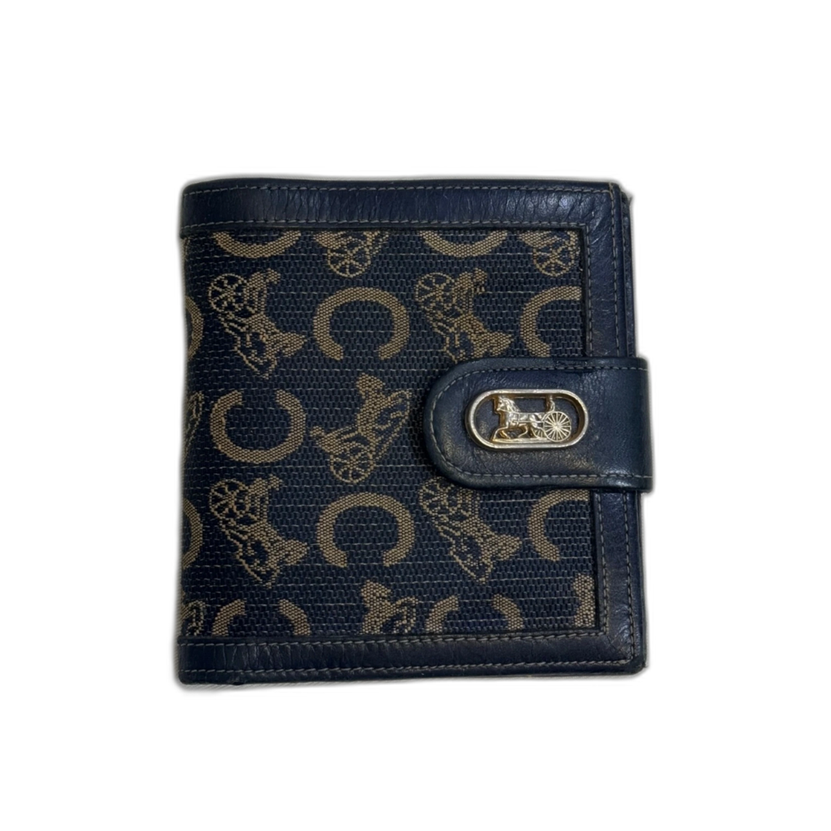 CELINE Portefeuille Céline monogrammé C et calèche bleu marine