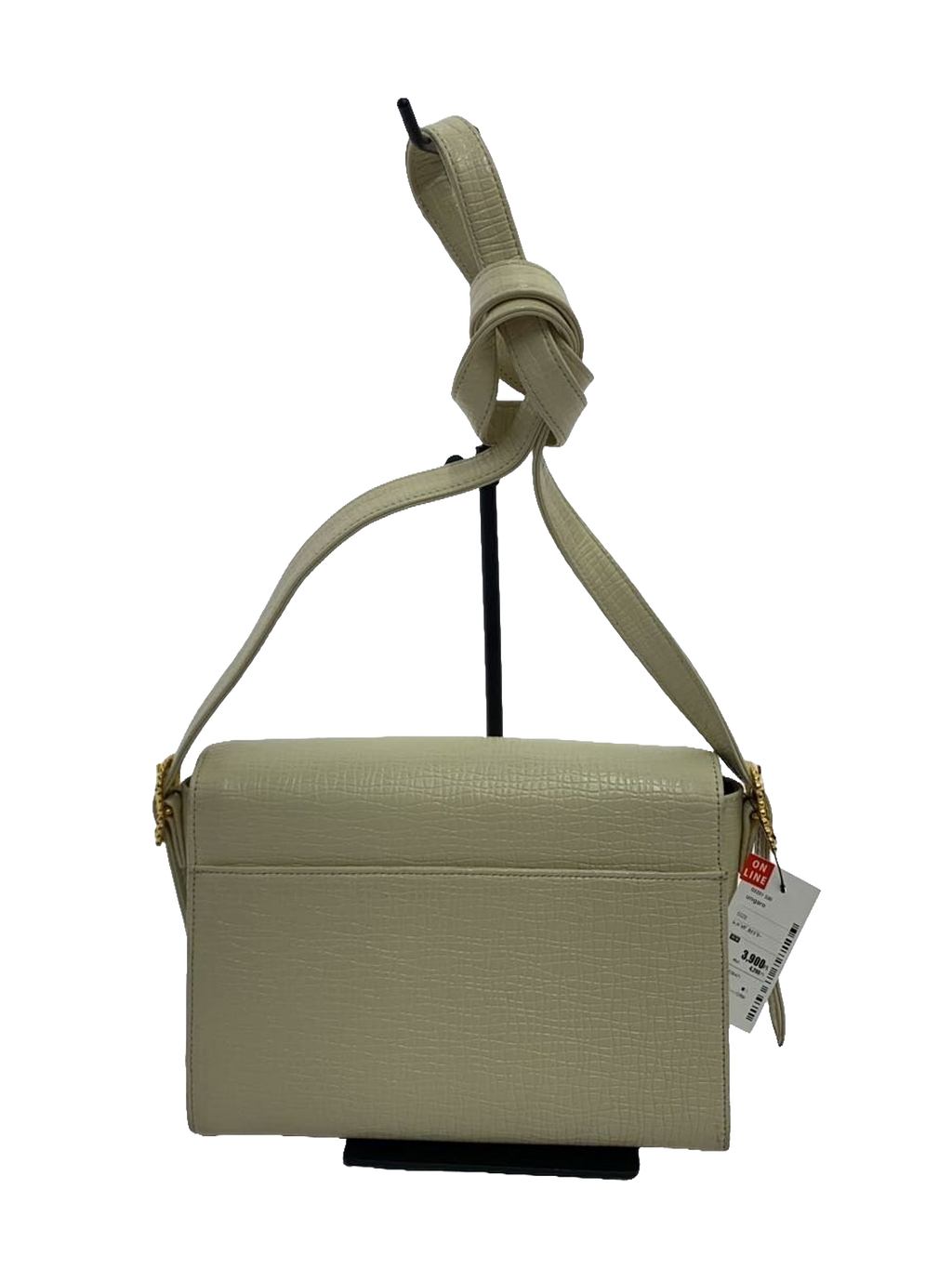 UNGARO Sac bandoulière cuir grainé crème fermoir cœur doré