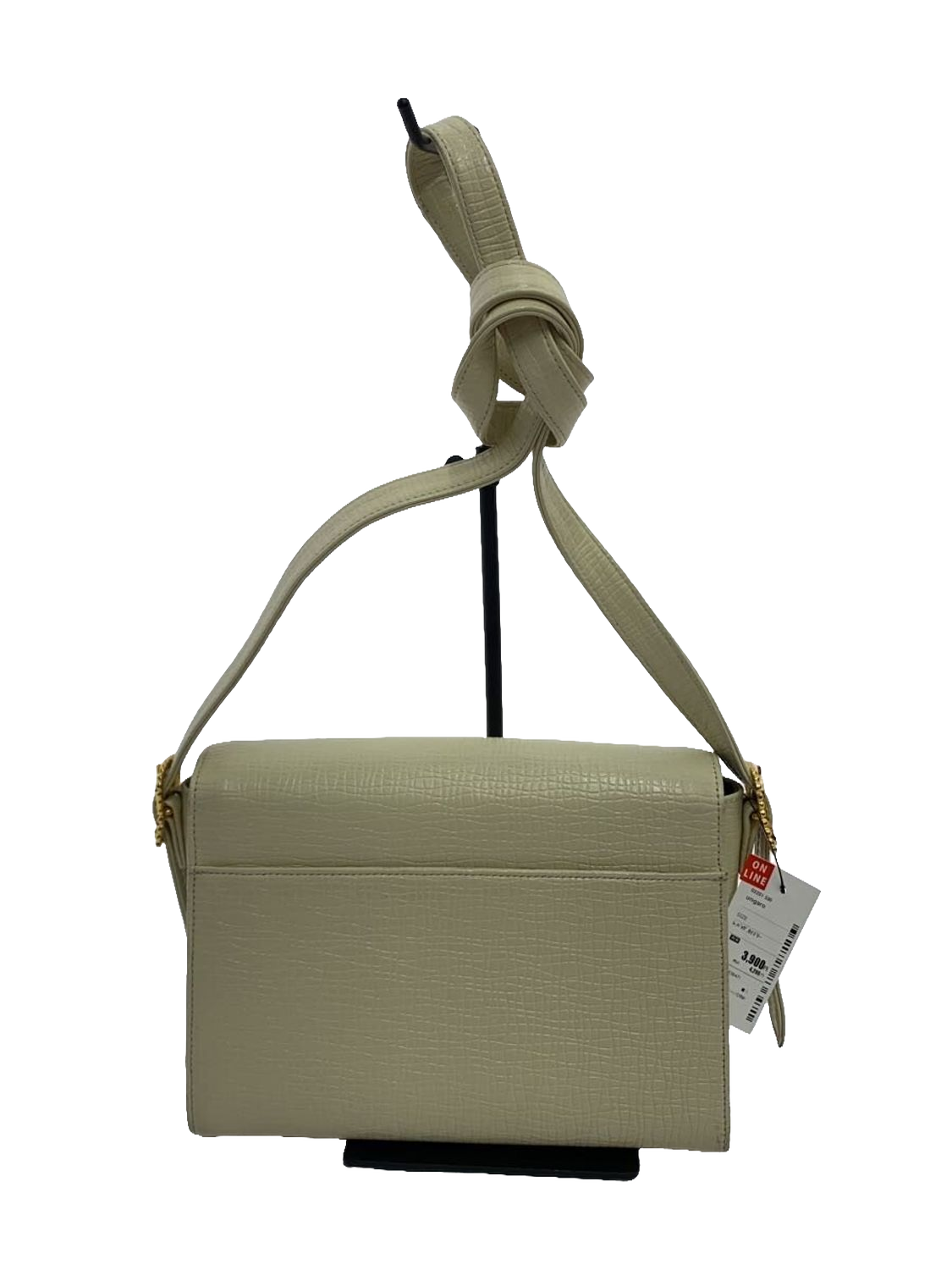 UNGARO Sac bandoulière cuir grainé crème fermoir cœur doré