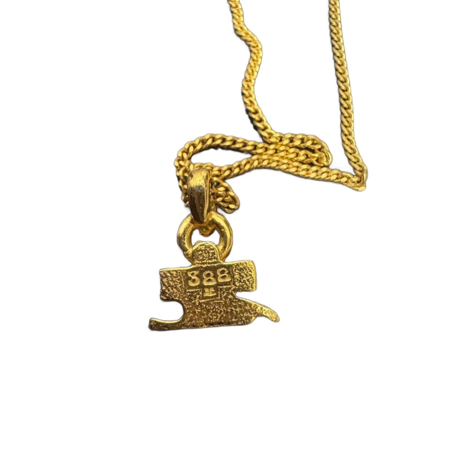 COURRÈGES Collier en or logo ac et milieux avec pendentif façon diamant