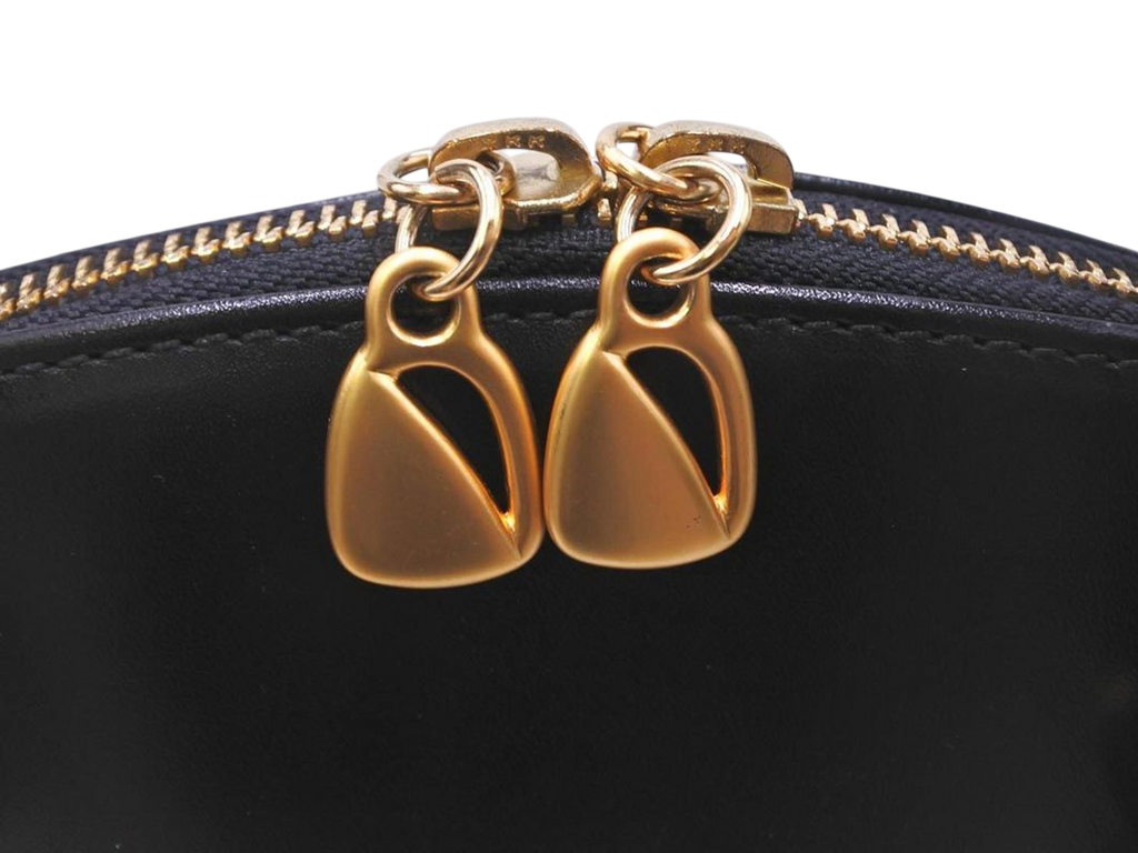 Ungaro Black Leather Top Handle Handbag