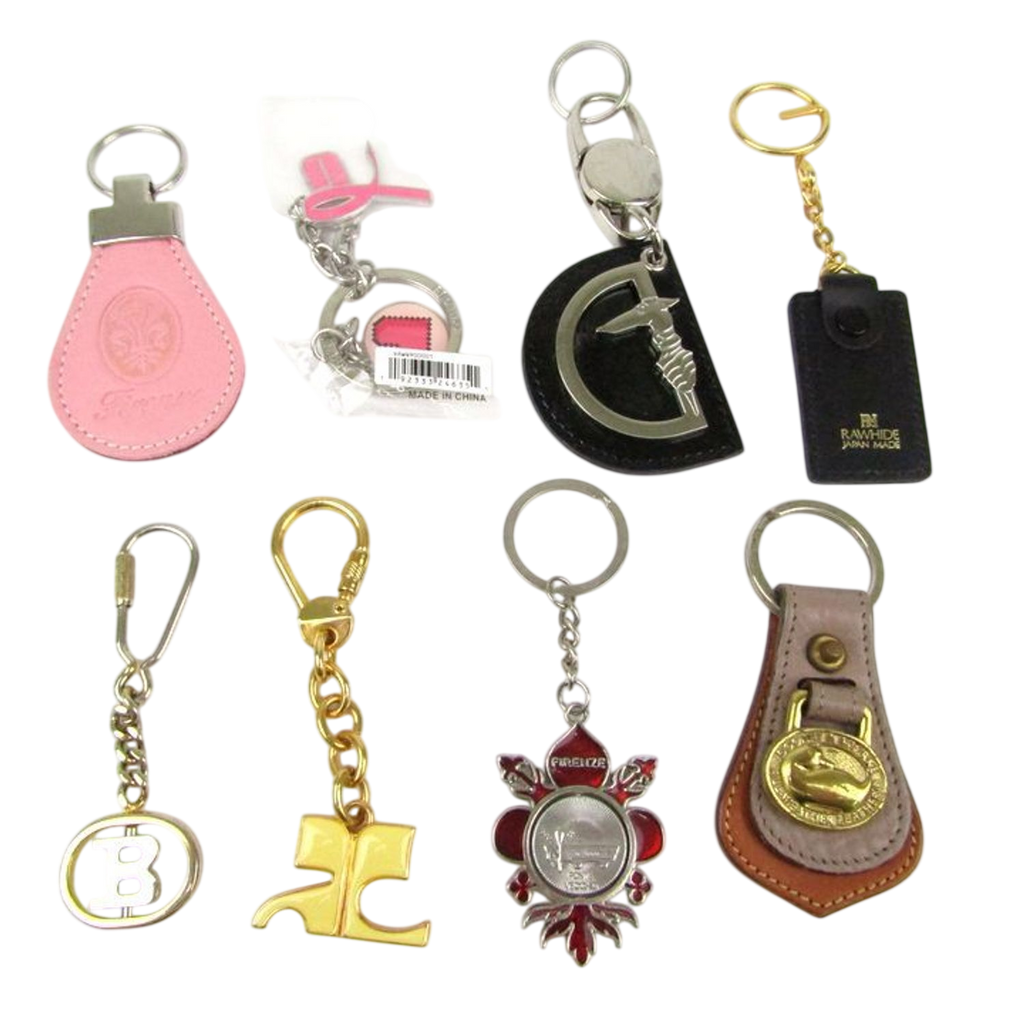 Assorted Brand Keychain Lot: Rawhide, CH, Dooney & Bourke, Trussardi, Firenze