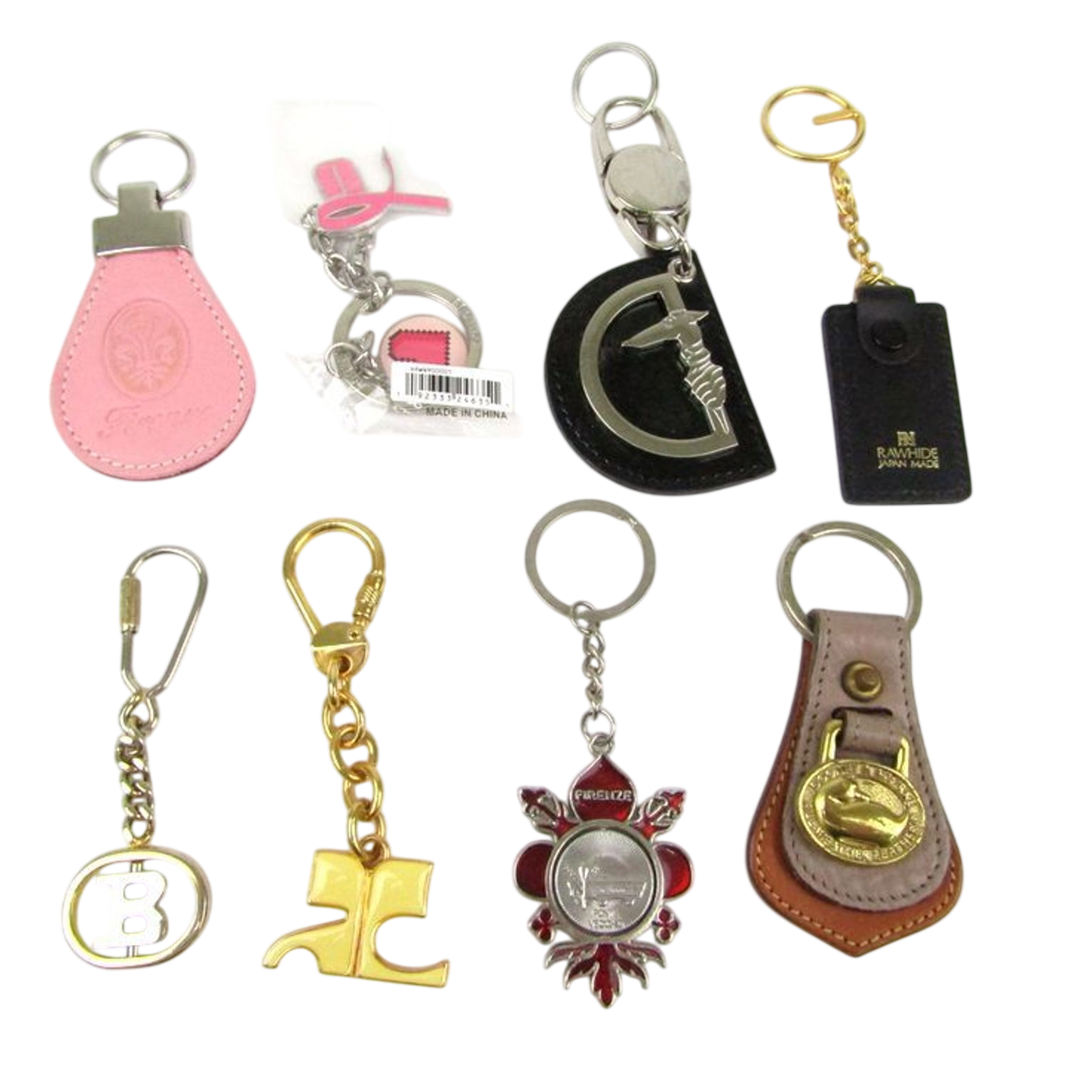 Assorted Brand Keychain Lot: Rawhide, CH, Dooney & Bourke, Trussardi, Firenze